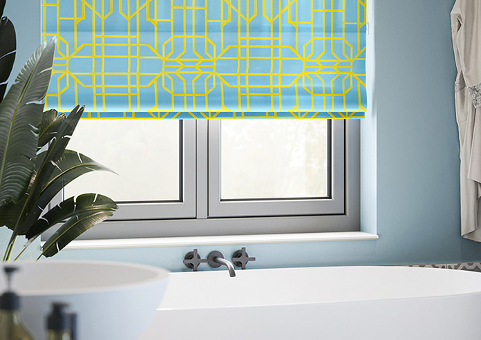 Bamboo Candy, Yellow Blue - Twist&Fit Roman Blind - Image 5